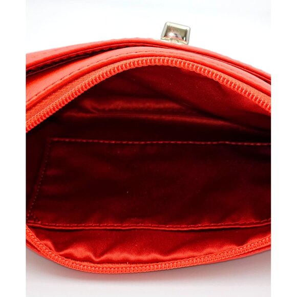 Coach Women's Red Pebble Leather Park Wristlet Clutch Turn Lock Purse 365 - Picture 7 of 13